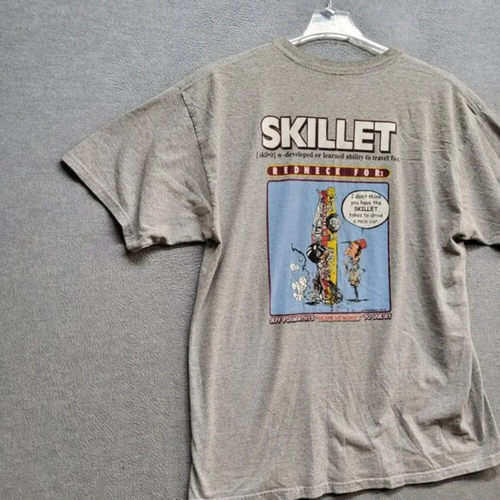 Jeff Foxworthy Men Shirt XL Gray Redneck Words To‎ Live By Skillet Short Sleeve